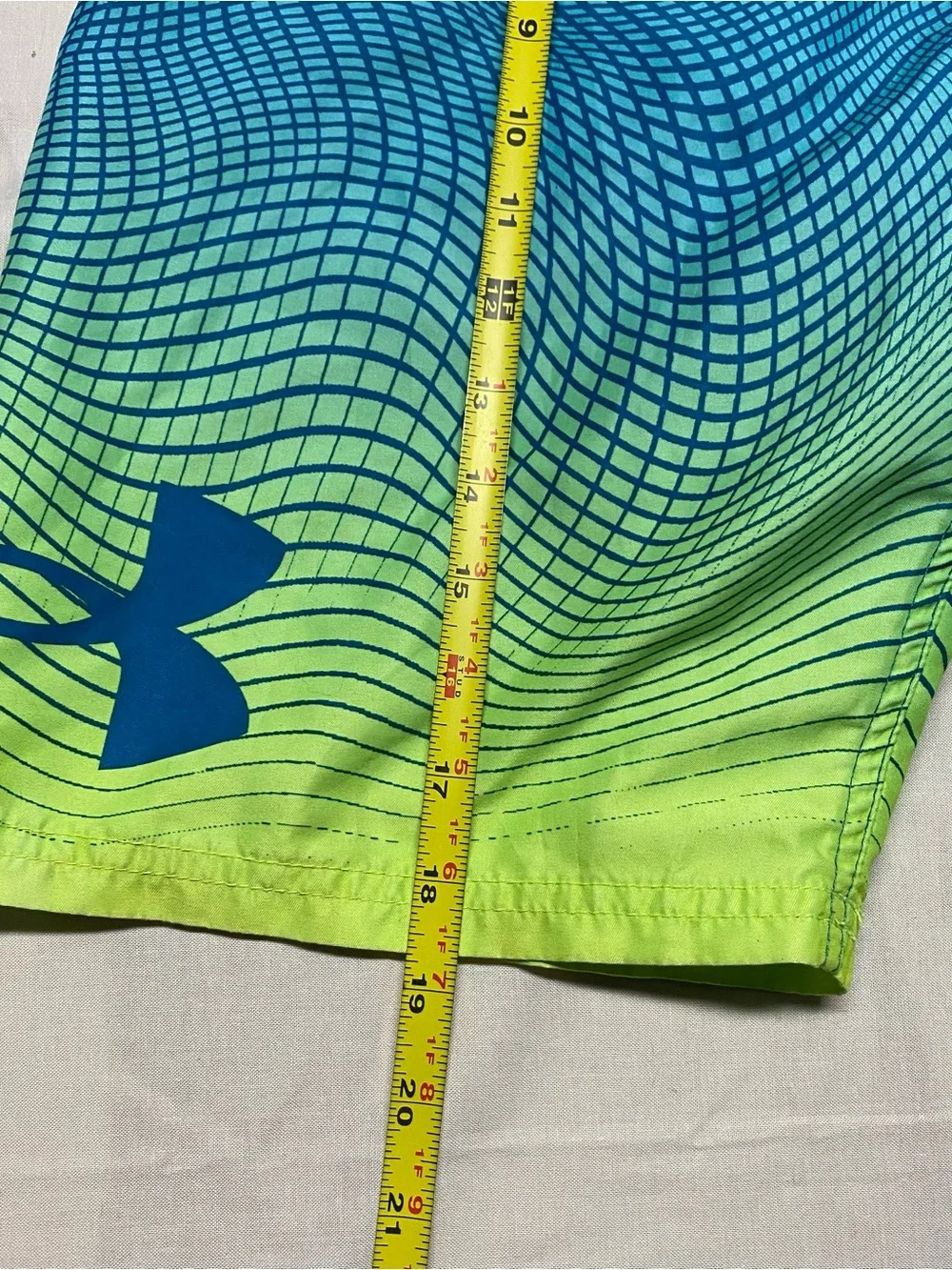 Under Armour Men’s Blue to Lime Gradient Swim Trunks